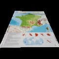  3D Map - Carte en relief de la France physique - 1/2 000 000 + Jeu de 7 cartes muettes à télécharger et imprimer.