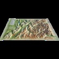  3D Map - Carte en relief de la Savoie.