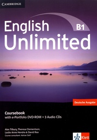 Alex Tilbury et Theresa Clementson - English Unlimited B1 Pre-intermediate - Coursebook with e-Portfolio. 1 DVD + 3 CD audio
