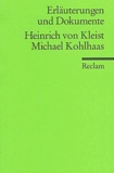 Bernd Hamacher - Heinrich von Kleist Michael Kohlhaas - Erläuterungen und Dokumente.