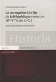 Cristina Rosillo Lopez - La corruption à la fin de la République romaine (IIe-Ier siècle avant J-C) - Aspects politiques et financiers.