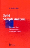  Collectif - SOLID SAMPLE ANALYSIS. - Edition anglaise.