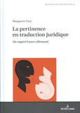 Margarete Durr - La pertinence en traduction juridique - Un regard franco-allemand.