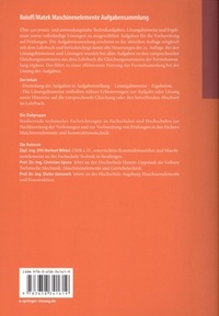 Roloff/Matek Maschinenelemente Aufgabensammlung. Lösungshinweise, Ergebnisse und ausführliche Lösungen 20e édition
