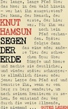 Knut Hamsun - Segen der Erde.