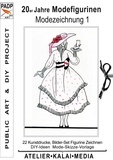 Bild-Kunst-Verlag ATELIER-KALAI-MEDIA - 20er Jahre Modefigurinen : Modezeichnung 1 - 22 Kunstdrucke Bilder-Set Figurine Zeichnen, DIY-Ideen Mode-Skizze-Vorlage © padp.art/03 isbn-13.eu/9783754310823/modezeichnung.jpg.