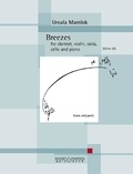 Ursula Mamlok - Breezes - clarinet, violin, viola, cello and piano. Partition et parties..
