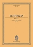 Ludwig van Beethoven - Eulenburg Miniature Scores  : Messe Do majeur - op. 86. 5 soloists, choir and orchestra. Partition d'étude..