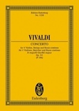 Antonio Vivaldi - Eulenburg Miniature Scores  : L'Estro Armonico - Concerto grosso Ré majeur. op. 3/1. RV 549 / PV 146. 4 violins, strings and basso continuo. Partition d'étude..