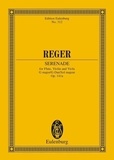 Max Reger - Eulenburg Miniature Scores  : Trio Sol majeur - Serenade. op. 141a. flute, violin and viola. Partition d'étude..