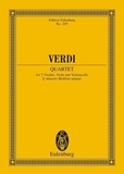 Giuseppe fortunino francesco Verdi - Eulenburg Miniature Scores  : Quatuor à cordes en mi mineur - string quartet. Partition d'étude..