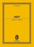 Carl Orff - Eulenburg Miniature Scores  : Catulli Carmina - Ludi scaenici - Szenische Spiele. soloists (ST), mixed choir (SSAATTBB), 4 pianos, timpani and percussion (10-12 player). Partition d'étude..