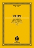 Carl maria von Weber - Eulenburg Miniature Scores  : Concerto F major - op. 75. JV 127. bassoon and orchestra. Partition d'étude..