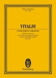 Antonio Vivaldi - Eulenburg Miniature Scores  : Concerto grosso Ut mineur - "La Cetra". op. 9/11. RV 198. violin and string orchestra. Partition d'étude..