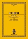 Franz Schubert - Eulenburg Miniature Scores  : Quatuor à cordes  Ré mineur - "Der Tod und das Mädchen". op. posth.. D 810. string quartet. Partition d'étude..