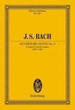 Johann sebastian Bach - Eulenburg Miniature Scores  : Ouverture (Suite) No. 4 - Ré majeur. BWV 1069. chamber orchestra and basso continuo. Partition d'étude..