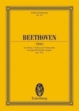 Ludwig van Beethoven - Eulenburg Miniature Scores  : Trio avec piano No. 5 Ré majeur - "Geister-Trio". op. 70/1. piano trio. Partition d'étude..