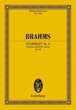 Johannes Brahms - Eulenburg Miniature Scores  : Symphonie No. 4 Mi mineur - op. 98. orchestra. Partition d'étude..