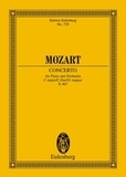 Wolfgang Amadeus Mozart - Eulenburg Miniature Scores  : Concerto No. 21 Ut majeur - KV 467. piano and orchestra. Partition d'étude..
