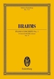 Johannes Brahms - Eulenburg Miniature Scores  : Concert No. 1 Ré mineur - op. 15. piano and orchestra. Partition d'étude..