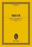 Max Bruch - Eulenburg Miniature Scores  : Concert No. 1 Sol mineur - op. 26. violin and orchestra. Partition d'étude..