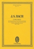 Johann sebastian Bach - Eulenburg Miniature Scores  : Triple Concerto la mineur - BWV 1044. harpsichord, flute, violin and strings. Partition d'étude..