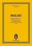 Wolfgang Amadeus Mozart - Eulenburg Miniature Scores  : Serenade a 6 Eb major - KV 375. 2 clarinets, 2 horns and 2 bassoons. Partition d'étude..
