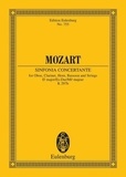 Wolfgang Amadeus Mozart - Eulenburg Miniature Scores  : Sinfonia concertante Mi bémol majeur - KV 297b / KV Anh. I Nr. 9. oboe, clarinet, horn, bassoon and strings. Partition d'étude..