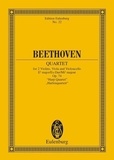 Ludwig van Beethoven - Eulenburg Miniature Scores  : Quartour à cordes Mib majeur - "Harfen-Quartett". op. 74. string quartet. Partition d'étude..