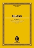 Johannes Brahms - Eulenburg Miniature Scores  : Quartour à cordes Ut mineur - op. 51/1. string quartet. Partition d'étude..