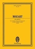 Wolfgang Amadeus Mozart - Eulenburg Miniature Scores  : Quartet La majeur - KV 464. string quartet. Partition d'étude..
