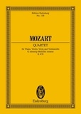 Wolfgang Amadeus Mozart - Eulenburg Miniature Scores  : Quatuor pour piano Sol mineur - KV 478. piano, violin, viola and cello. Partition d'étude..