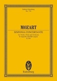 Wolfgang Amadeus Mozart - Eulenburg Miniature Scores  : Sinfonia concertante Mib majeur - KV 364. violin, viola and orchestra. Partition d'étude..