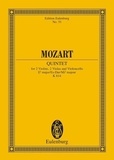 Wolfgang Amadeus Mozart - Eulenburg Miniature Scores  : Quintette à cordes Mi bémol majeur - KV 614. 2 violins, 2 violas and cello. Partition d'étude..