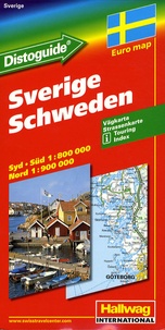  Hallwag International - Suède - Sud 1/800 000 - Nord 1/900 000.