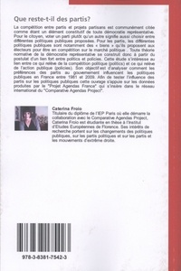 Que reste-t-il des partis ?. Une étude de l'influence des partis de gouvernement sur les politiques publiques en France entre 1981 et 2009