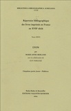 Marie-Anne Merland - Répertoire bibliographique des livres imprimés en France au XVIIe siècle - Tome 26, Lyon, 5e partie : Justet-Pieldouce.