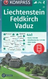  Kompass - Liechtenstein, Feldkirch, Vaduz - 4 in 1 : karte 1:50 000 ; Detailkarten 1:25 000 ; Aktiv Guide ; App.
