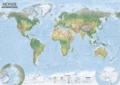  Express Map - Carte du monde : politique et physique - Carte murale, double face, laminée sans barres.