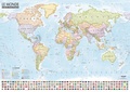  Express Map - Carte du monde : politique et physique - Carte murale, double face, laminée avec barres alu, dimension : 138x98 cm.