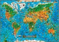  Express Map - Animaux du monde pour les enfants - Carte murale laminée sans barres alu.