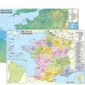  Express Map - France : carte administrative et physique - 1/2 200 000, carte murale, double face, laminée avec barres alu, 67x48 cm.