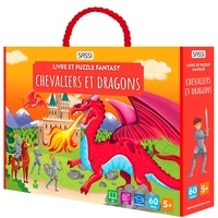  Aa.vv. - Livre et puzzle fantasy. Chevaliers et dragons.