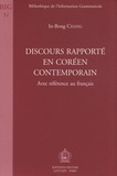 In-Bong Chang - Discours rapporté en coréen contemporain - Avec référence au français.