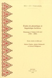 Salem Chaker et Amina Mettouchi - Etudes de phonétique et linguistique berbère - Hommage à Naïma Louali (1961-2005).
