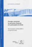  Conseil de l'Europe - Principes concernant les personnes disparues et la présomption de décès - Recommandation CM/REC(2009)12 et exposé des motifs.