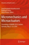Gondi Kondaiah Ananthasuresh - Micromechanics and Microactuators - Proceedings of MAMM 2010, Aachen, Germany, May 27-29, 2010.
