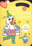  Yoyo éditions - Colle et colorie à la ferme (jaune) - 164 autocollants réutilisables.