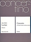 Jean-marie Leclair - Concerto Bb Major - op. 10/1. violin, strings and basso continuo. Partition..