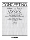 Willem de Fesch - Concerto G major - op. 10/8. 2 flutes (oboes), strings and basso continuo. Partition..